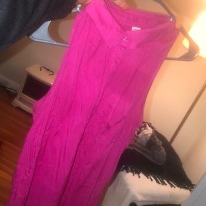 Pink button up top!